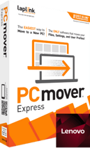 Laplink PCmover Professional boxshot left with Lenovo callout icon
