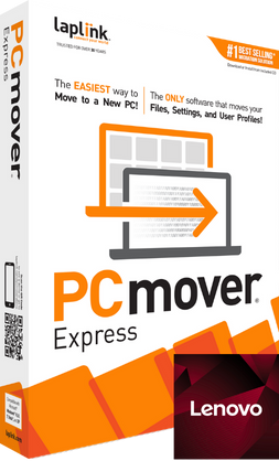 Laplink PCmover Professional boxshot left with Lenovo callout icon